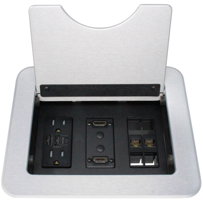 Altinex CNK210S Cable Nook Table Box, 2 Power, 3 USB, 2 HDMI, Silver