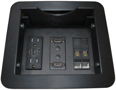 Altinex CNK220 Table Box, Sliding Lid, Multi-Format and Power - Black