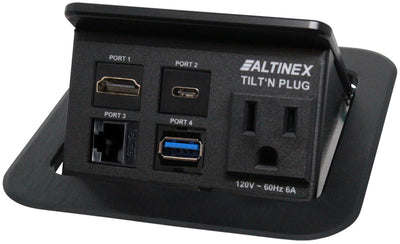 Altinex TNP120C1 Pop Up Table Box 1 Power 1 Data 1 HDMI 1 USB-A 1 USB-C Black