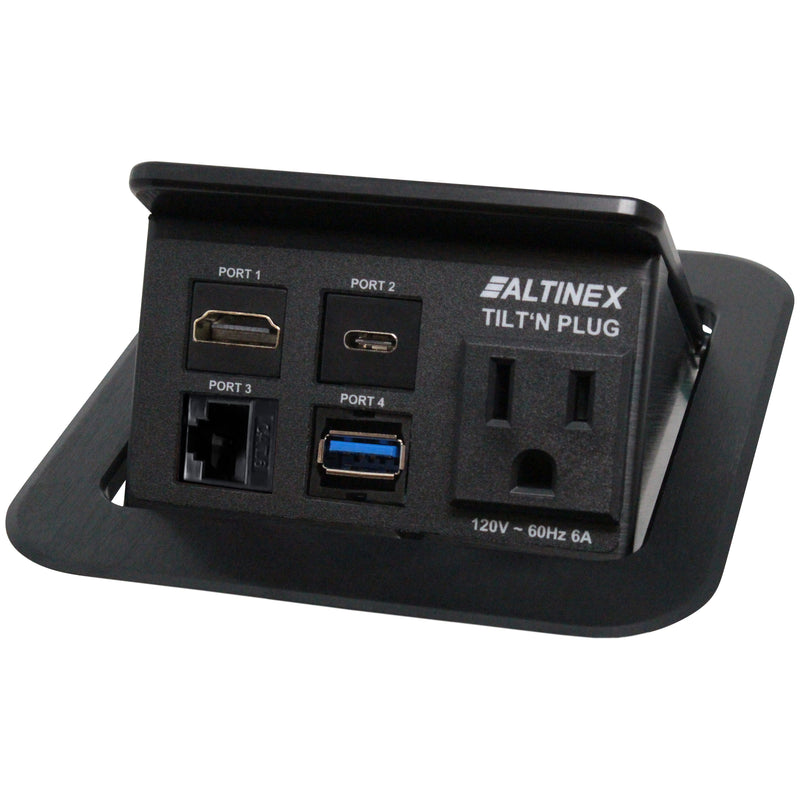 Altinex TNP120C1 Pop Up Table Box 1 Power 1 Data 1 HDMI 1 USB-A 1 USB-C Black