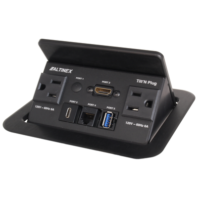 Altinex TNP329C2 Pop Up Table AV Box, Power, Data, HDMI, USB - Black