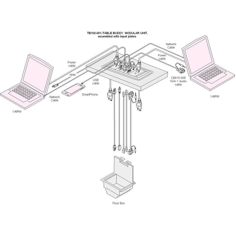 TB100-001 Altinex Table Buddy Modular Frame - White