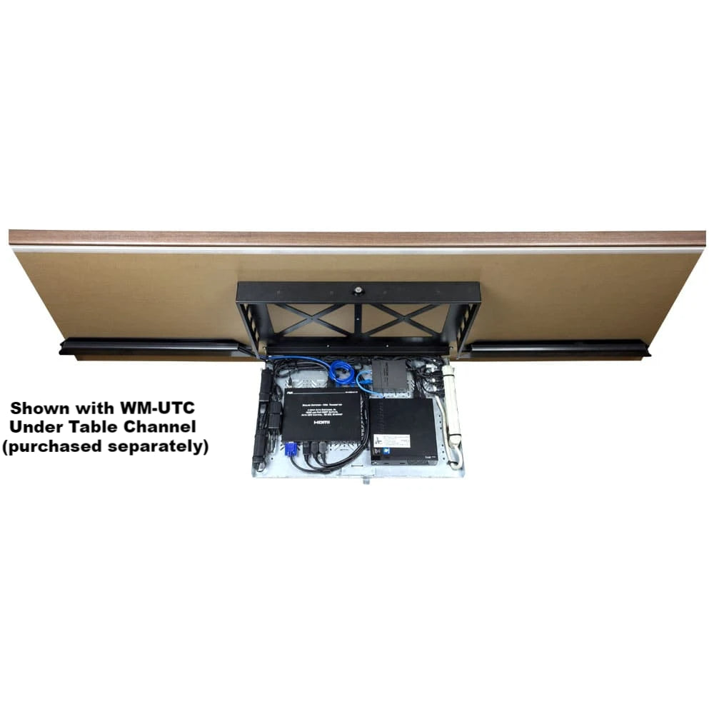 FSR Wire Marshall Under-Table Cable Channel with Mitered Ends 22.5 Video Conference, Box Accessories, Organizer, Finish Black WM-UTC