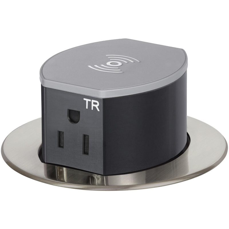 Hubbell RCT600NI Pop Up 15A Power, USB-A/C Wireless Charging Nickel