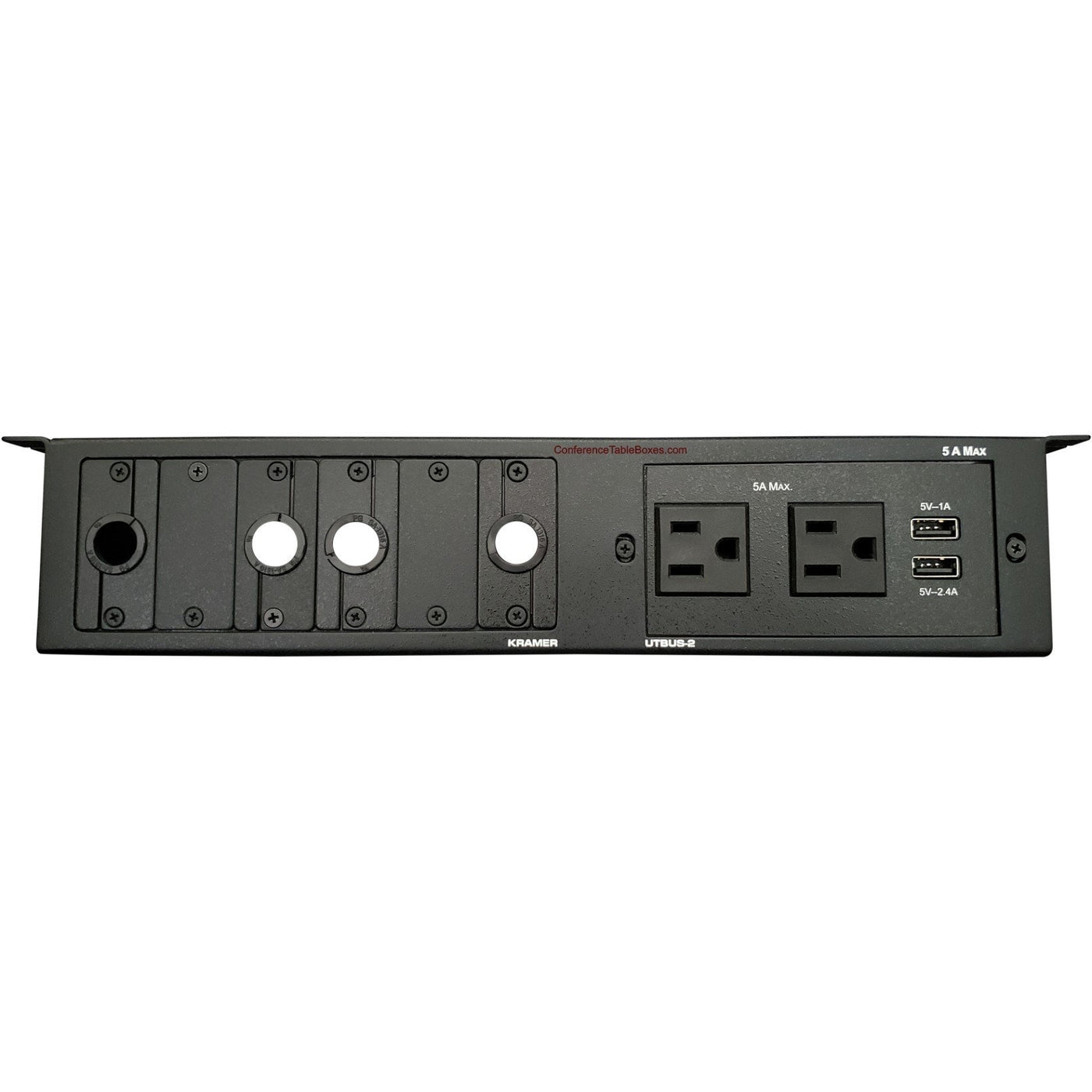 Under Table Edge Box 2 Power, 4 Grommet Holes, 2 Charging USB 